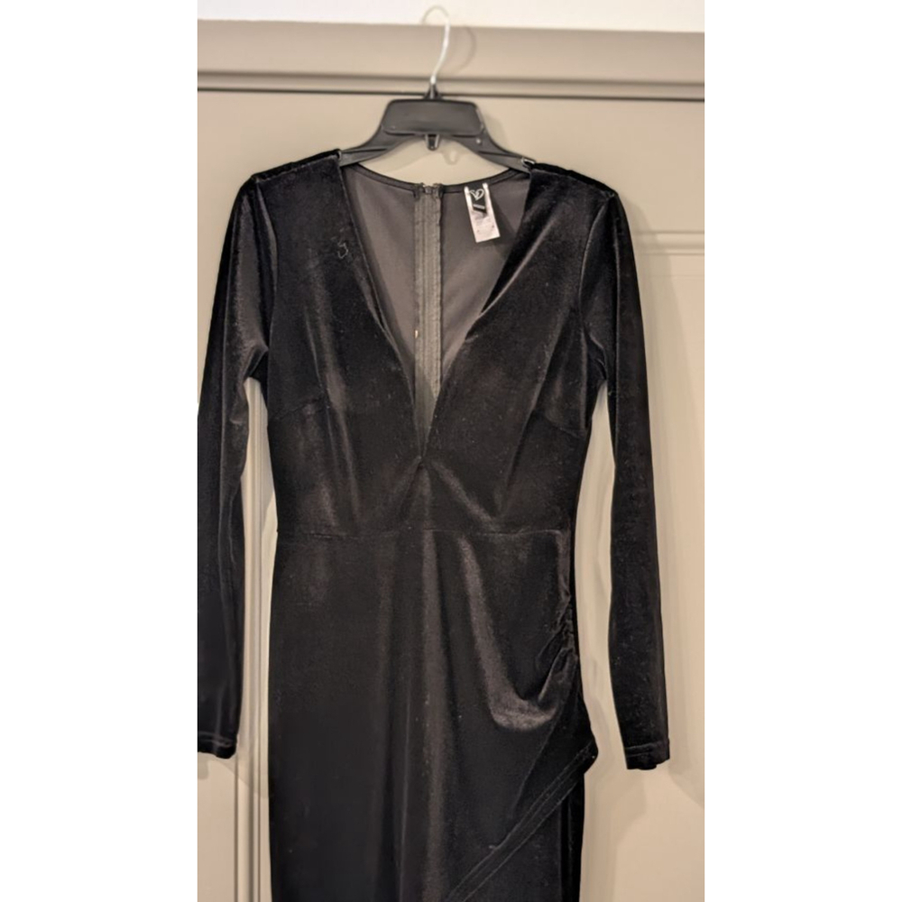 Women's Windsor Black Velvet Long Sleeve Maxi Dress M - Picture 15 of 16